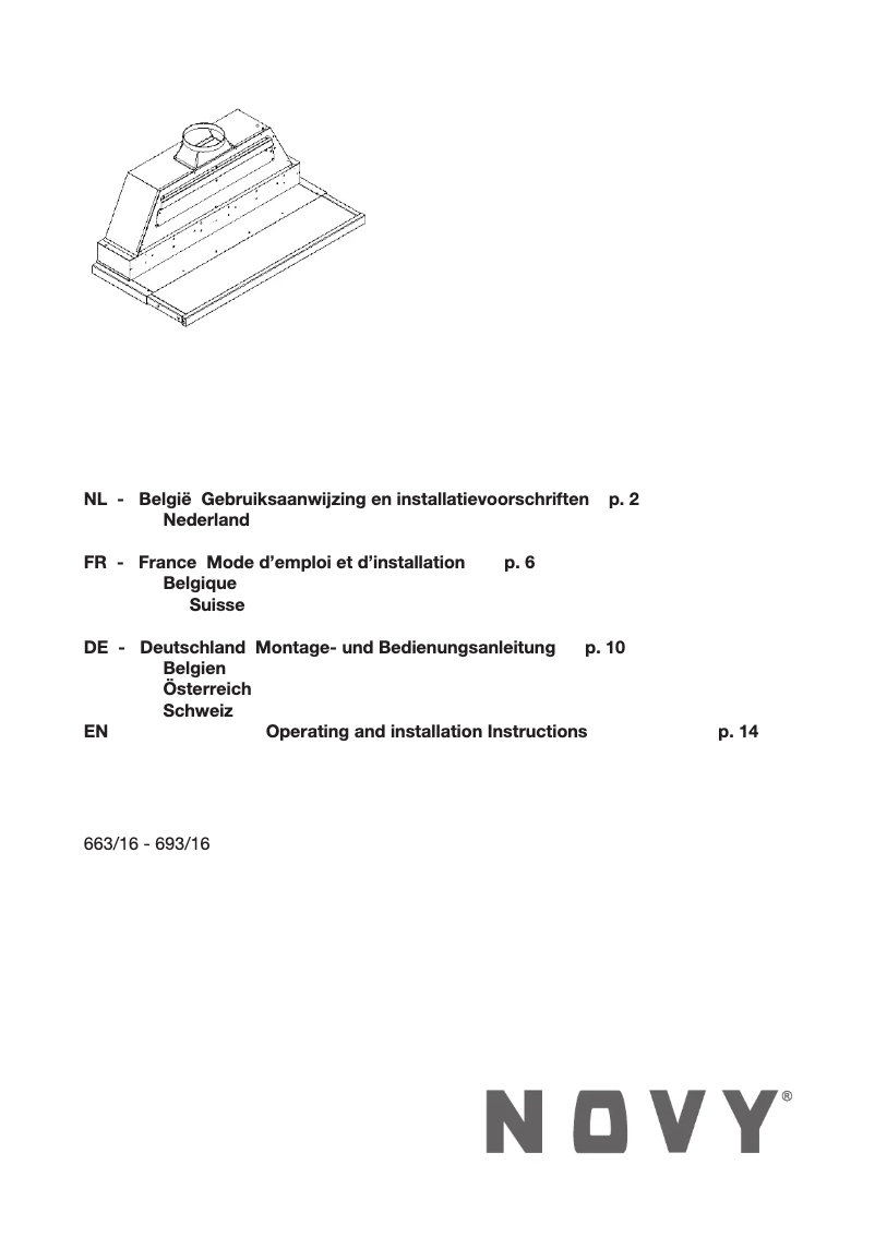 Page 1 de la notice Manuel utilisateur Novy 663