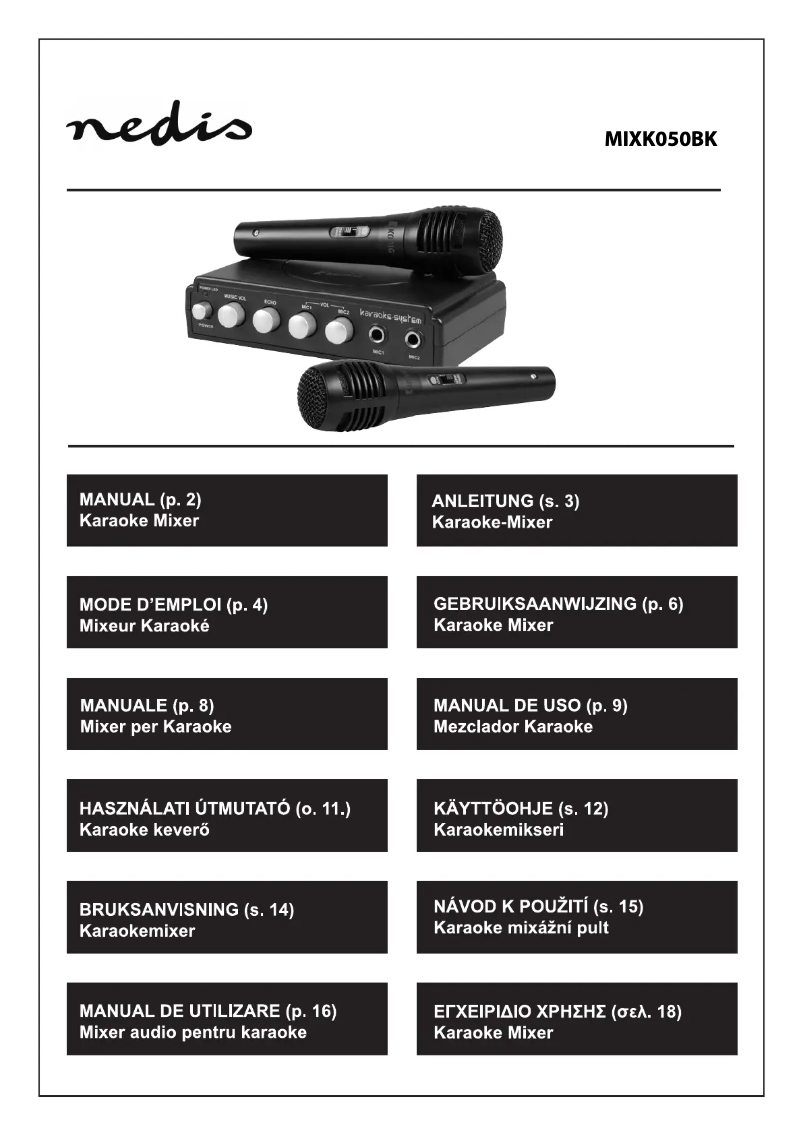 Page n°1 - Manuel utilisateur Nedis MIXK050BK
