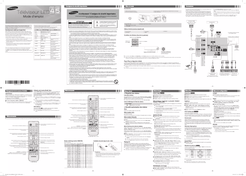 Image de la première page du manuel de l'appareil UA48H5150AR