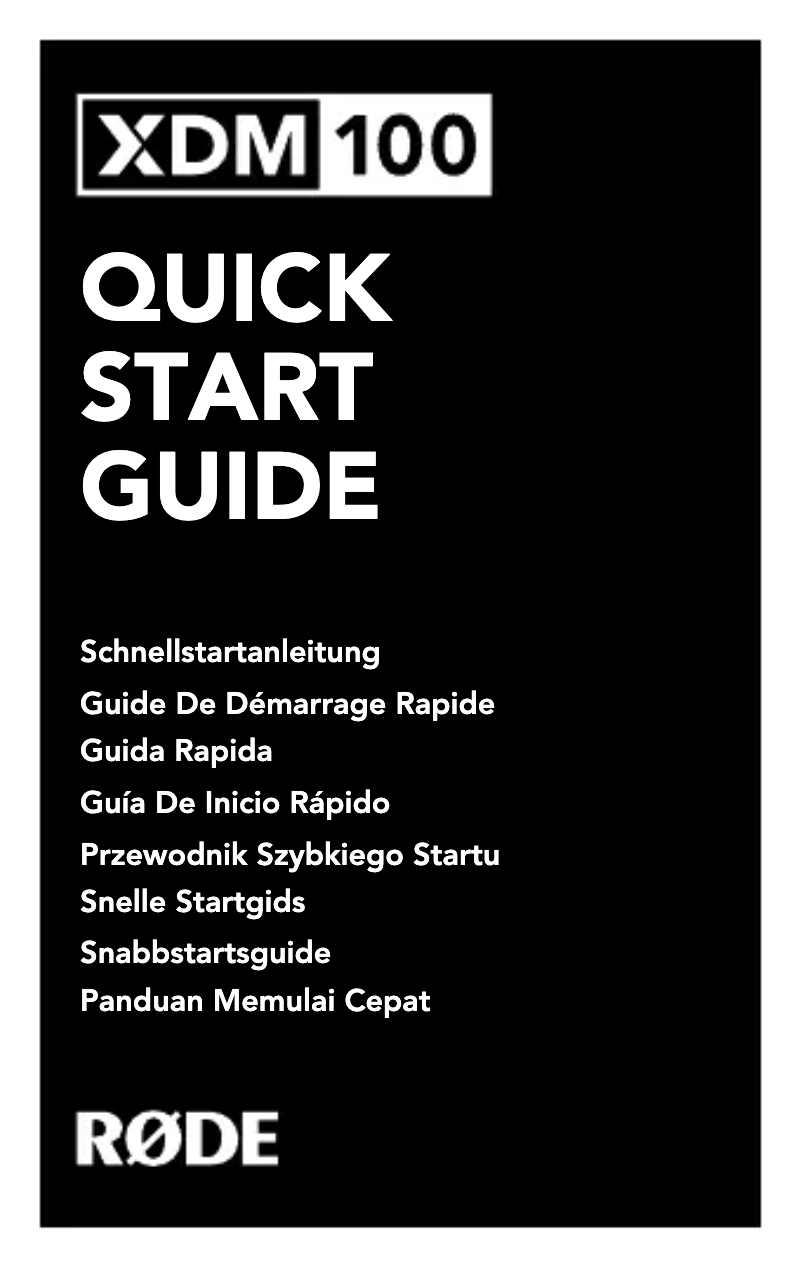 Page 1 de la notice Manuel utilisateur Røde XDM-100