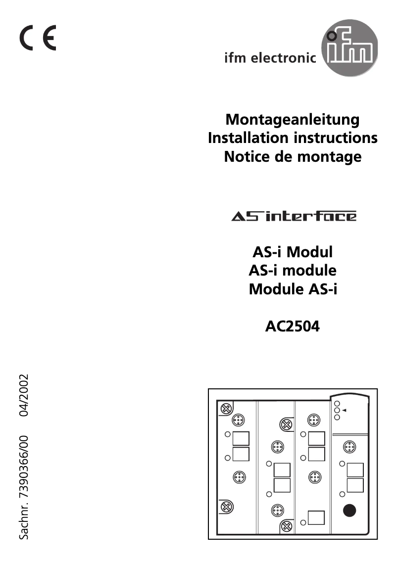Page 1 de la notice Manuel utilisateur IFM AC2504