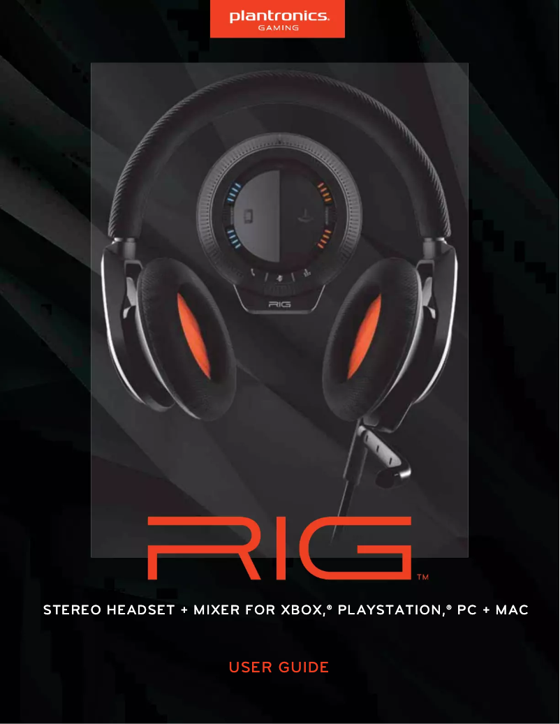 Page 1 de la notice Manuel utilisateur Plantronics RIG 800LX