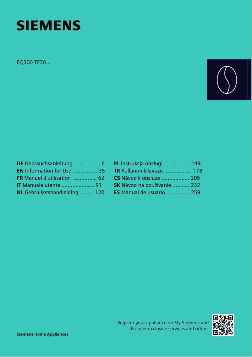Image de la première page du manuel de l'appareil EQ.300 TF305EF9