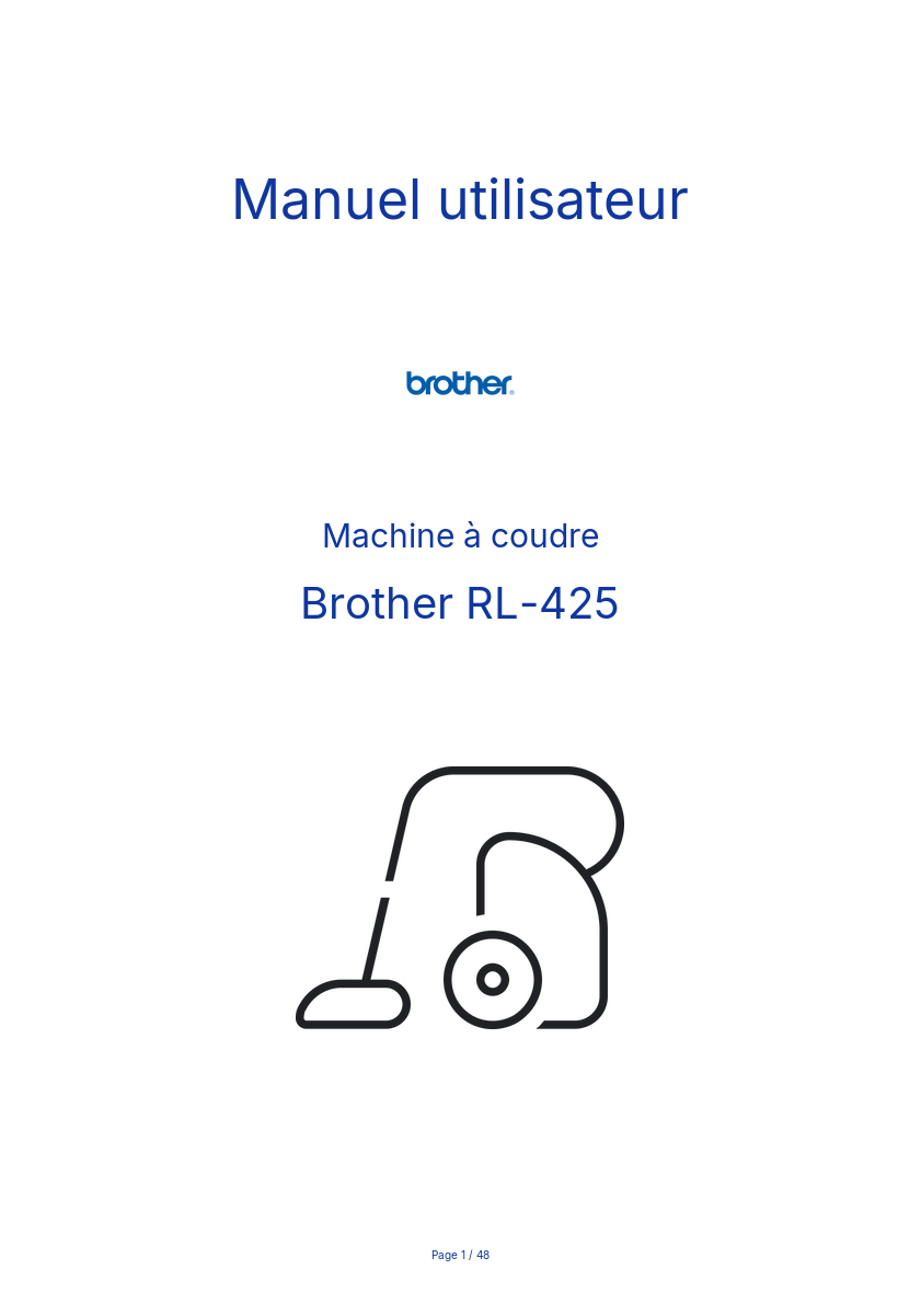 Page n°1 - Manuel utilisateur Brother RL-425