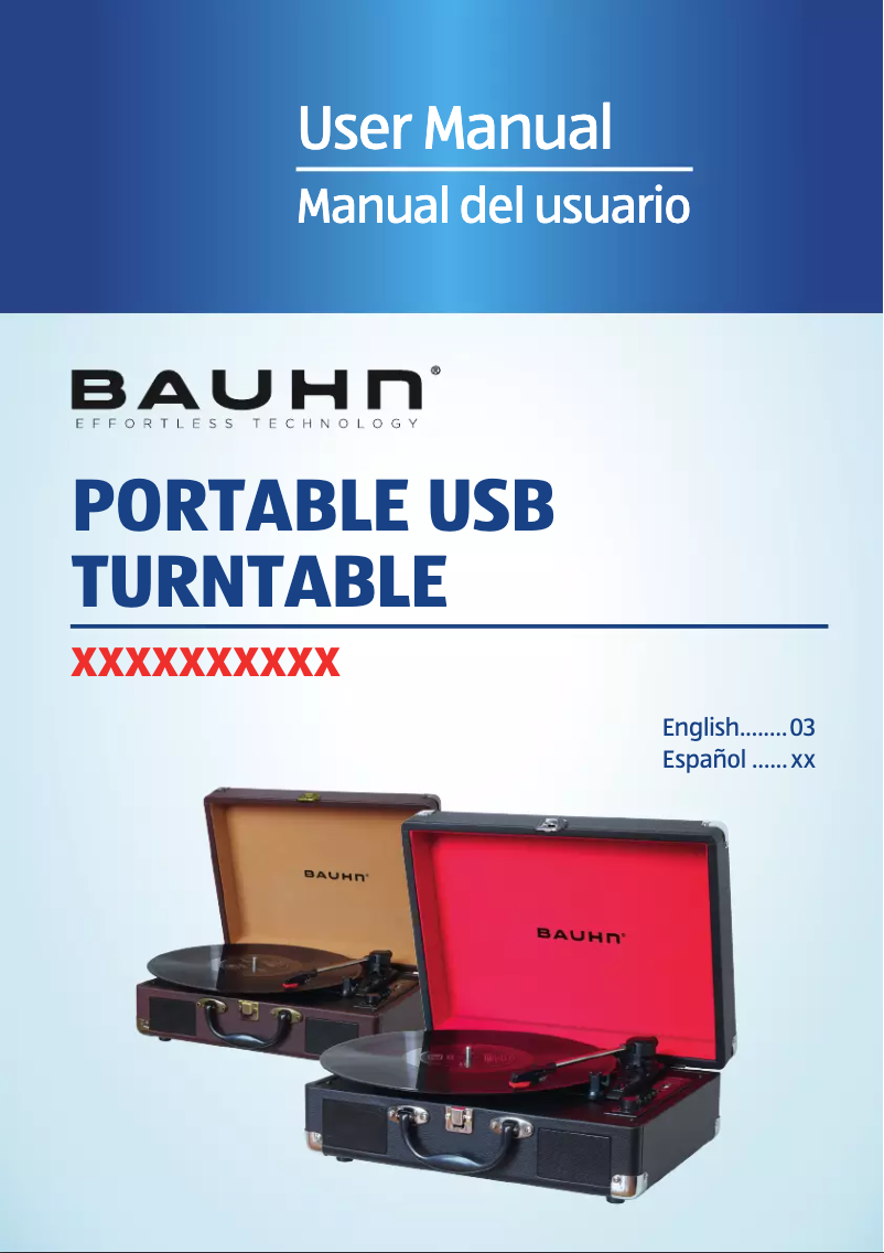 Page 1 de la notice Manuel utilisateur Bauhn Portable USB Turntable BV-T002