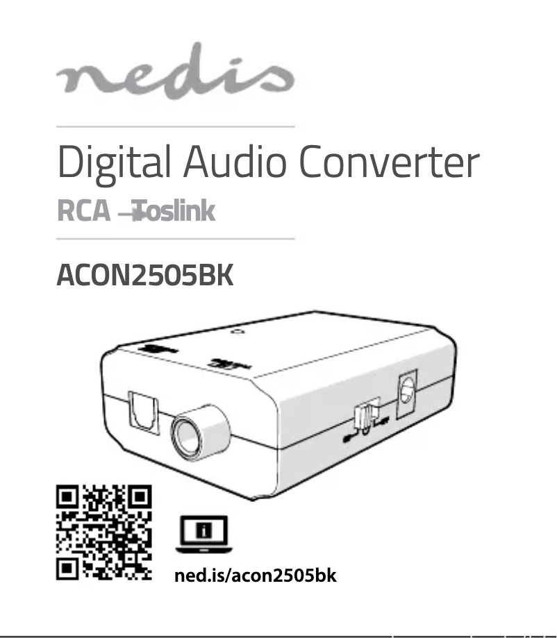 Page 1 de la notice Manuel utilisateur Nedis ACON2505BK
