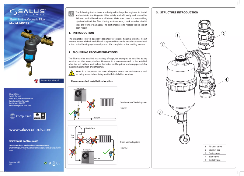 Page 1 de la notice Manuel utilisateur Salus MD28S
