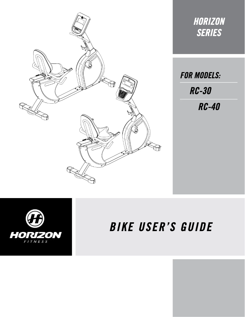 Página 1 del manual Manual de usuario Horizon Fitness RC30