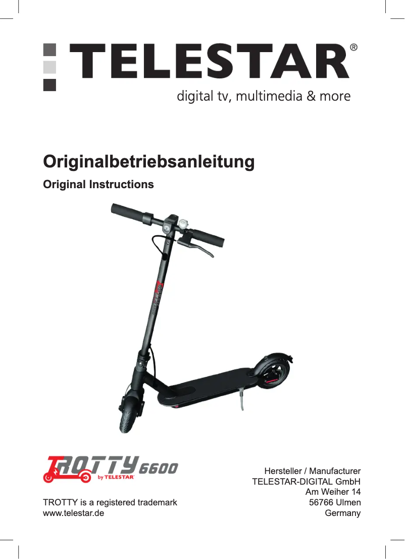 Image de la première page du manuel de l'appareil TROTTY 6600