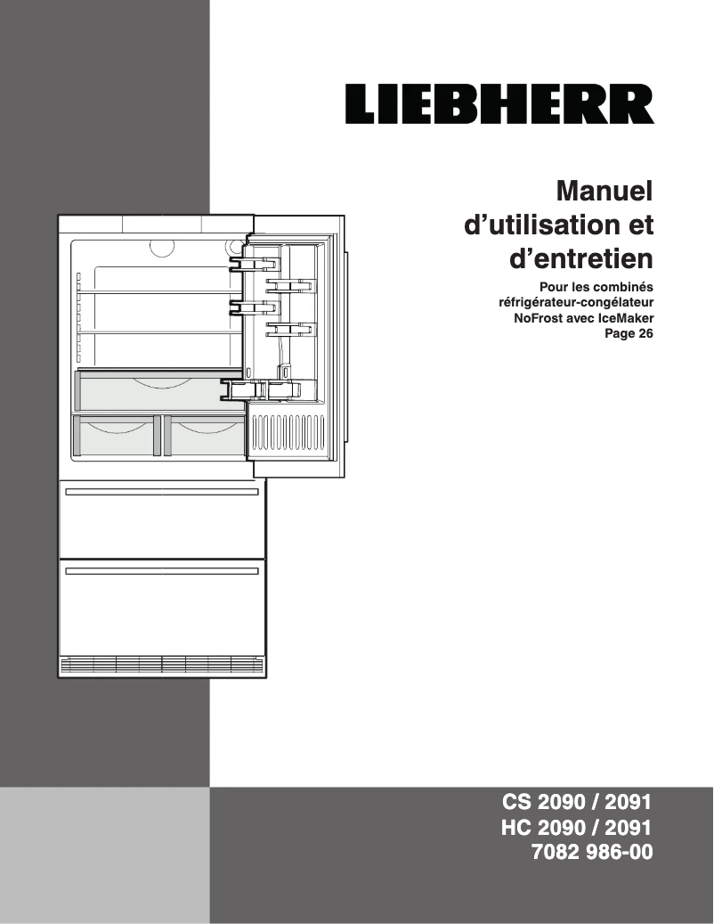Page 1 de la notice Manuel utilisateur Liebherr CS 2090