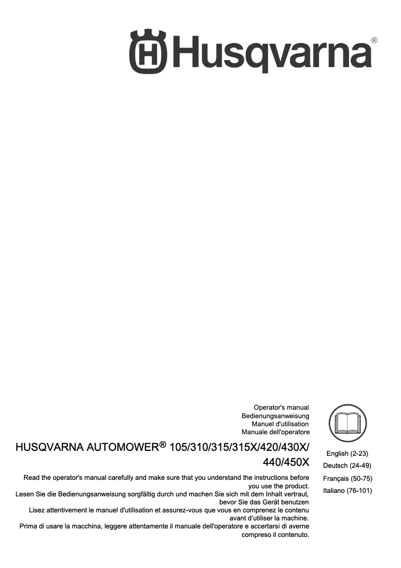 Image de la première page du manuel de l'appareil Automower 440