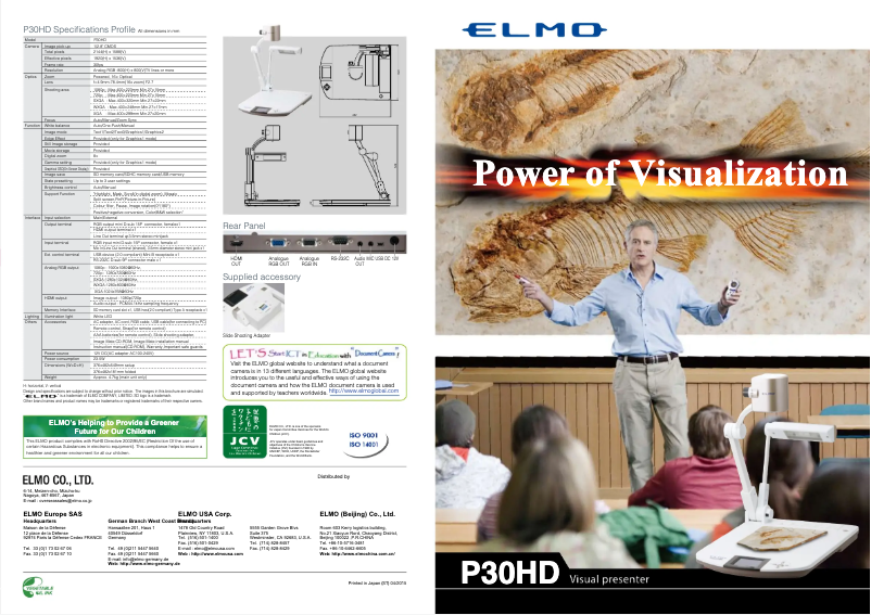 Image de la première page du manuel de l'appareil P100HD