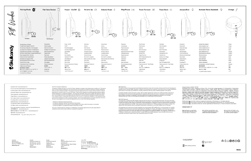 Page 1 de la notice Manuel utilisateur Skullcandy Riff Wireless