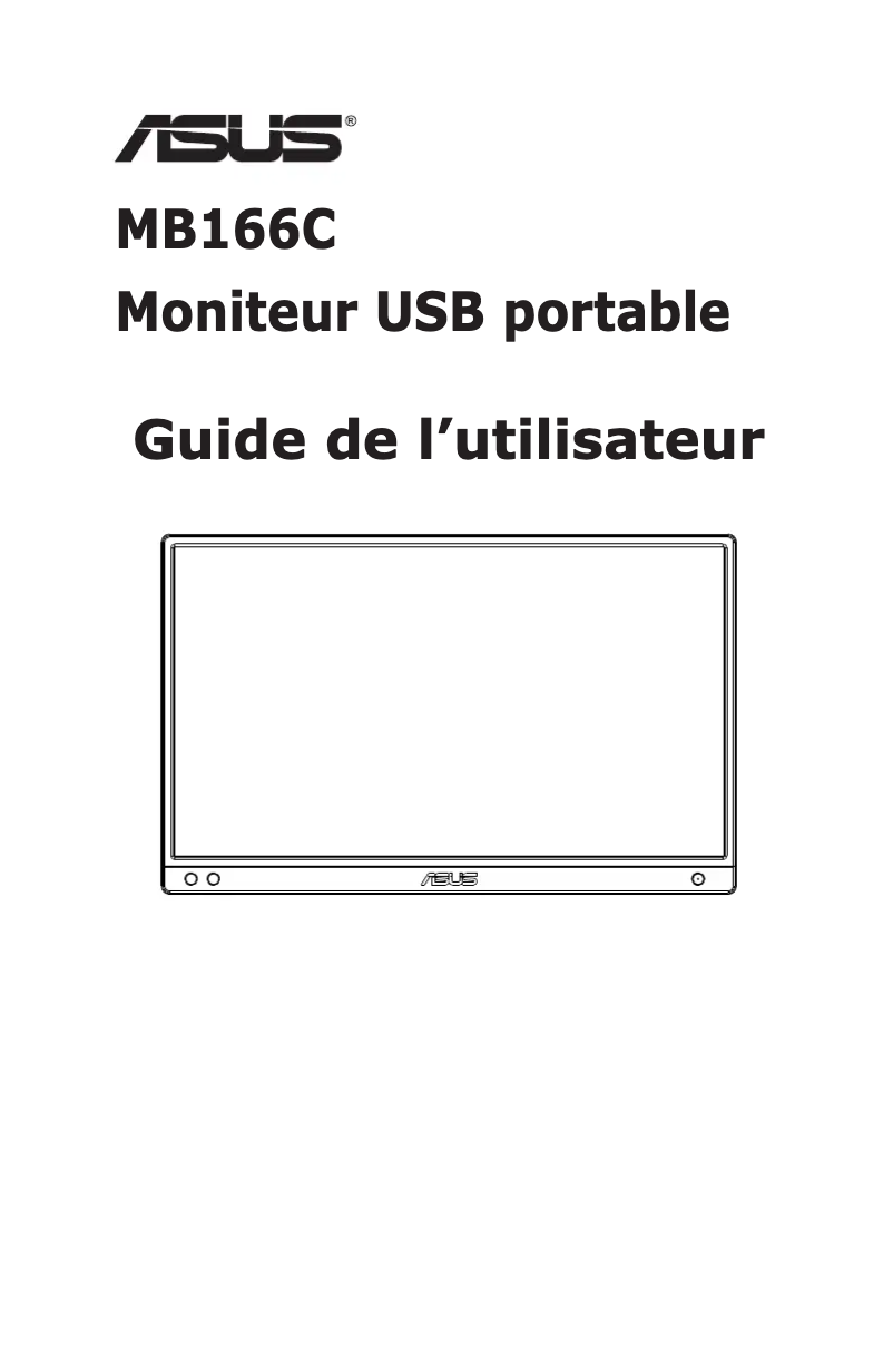 Page n°1 - Manuel utilisateur Asus ZenScreen MB166C