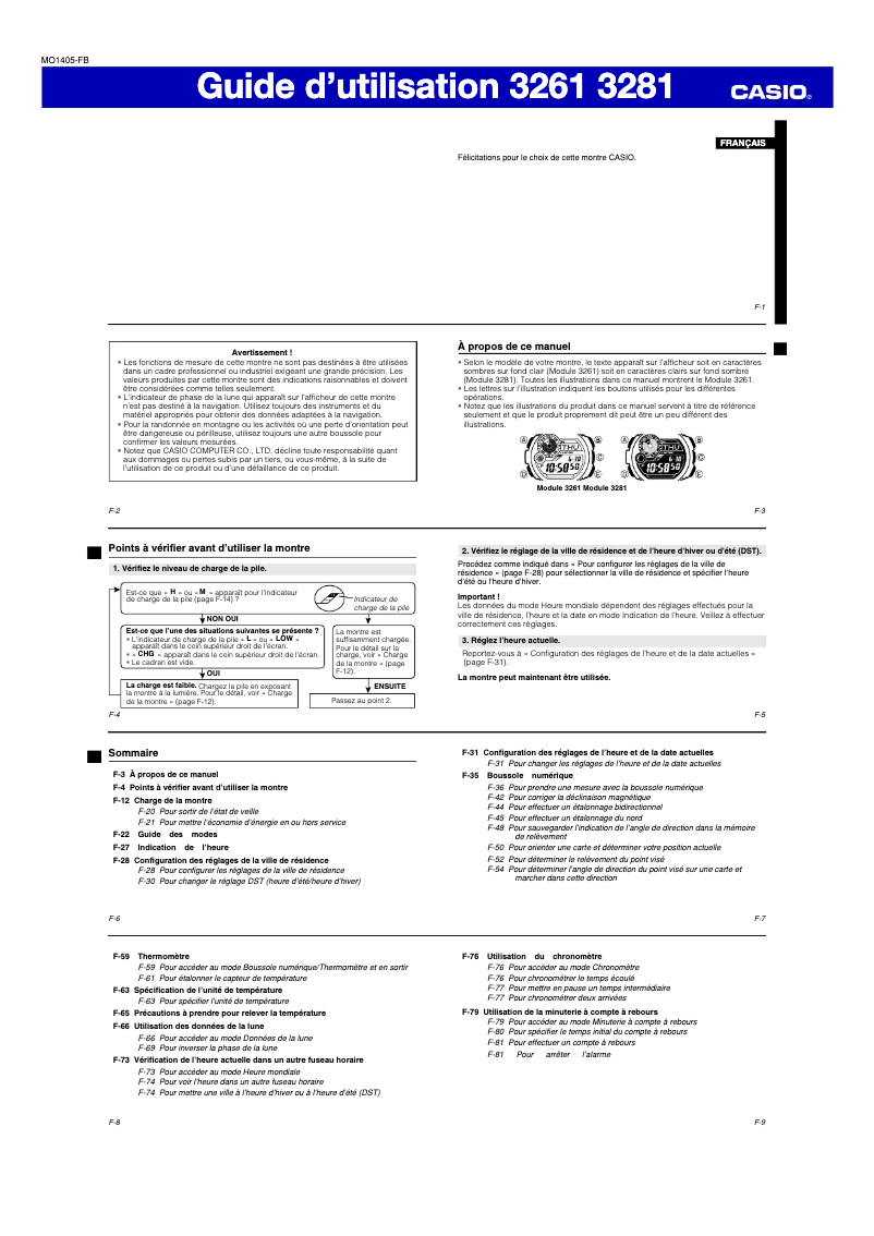 Page n°1 - Manuel utilisateur Casio G-Shock G-9300