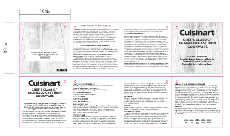 Page 1 of the manual User Manual Cuisinart CI670-30NVM