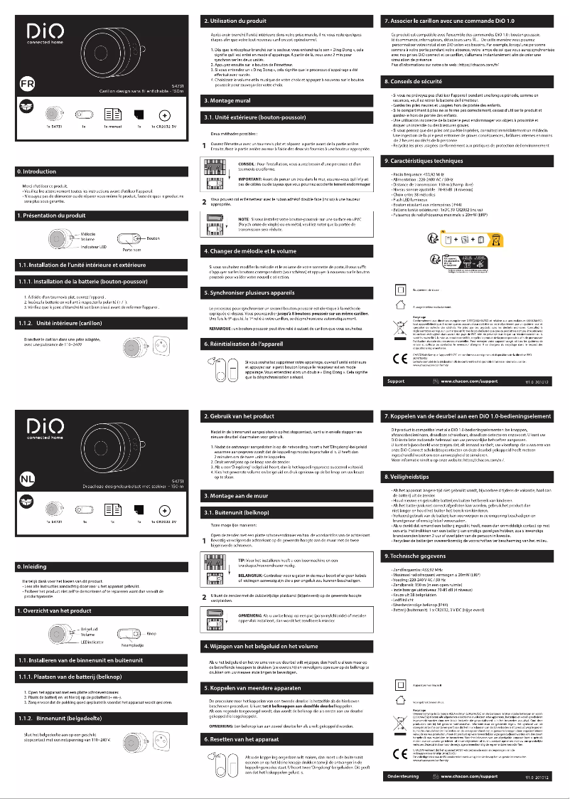 Page 1 de la notice Manuel utilisateur DiO 54731