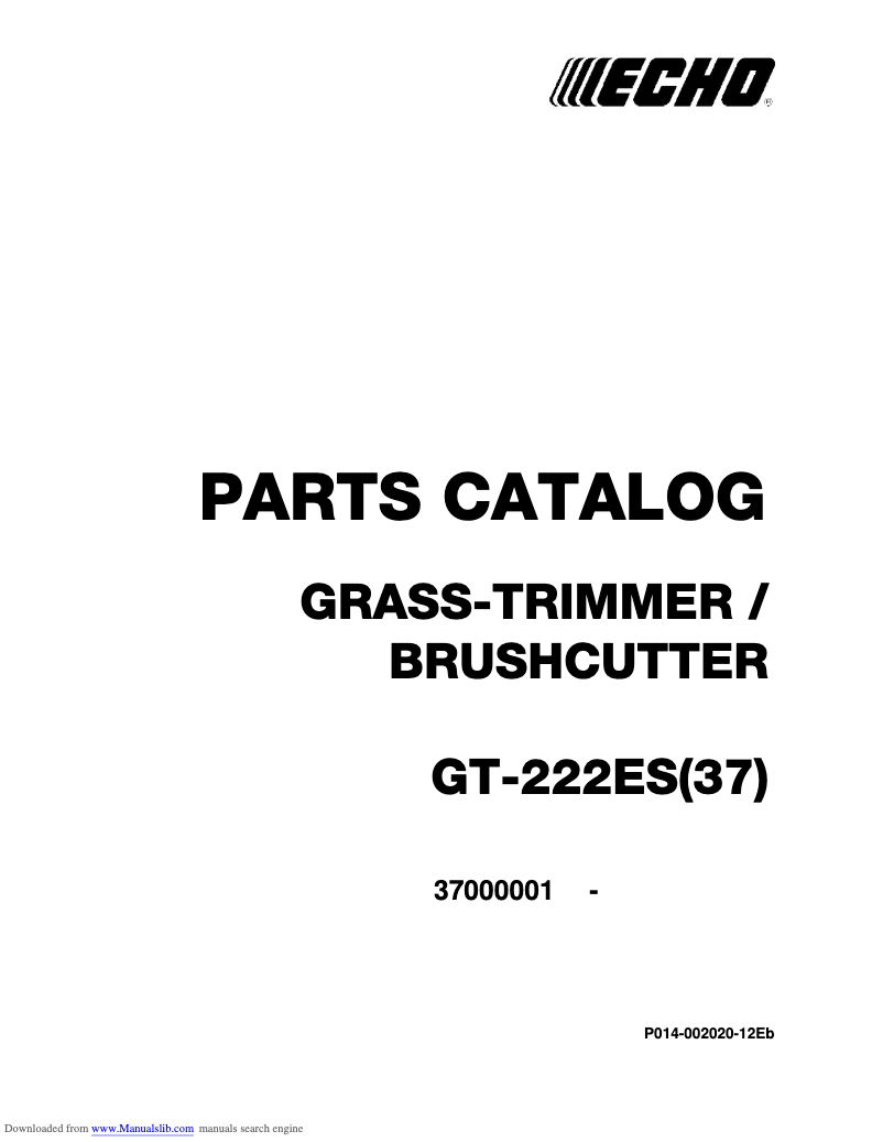 Page 1 de la notice Manuel utilisateur Echo GT-222ES