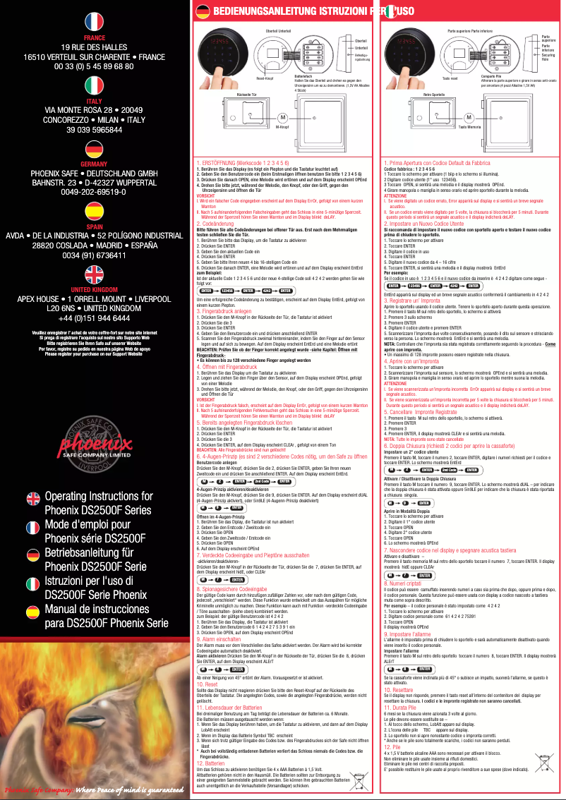 Page n°1 - Manuel utilisateur Phoenix DS2502F