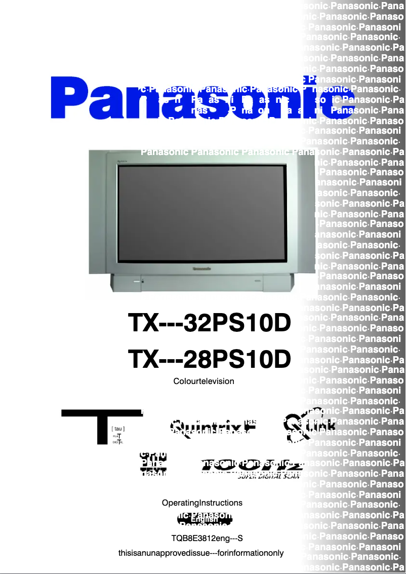 Page 1 de la notice Manuel utilisateur Panasonic TX-32PS10D