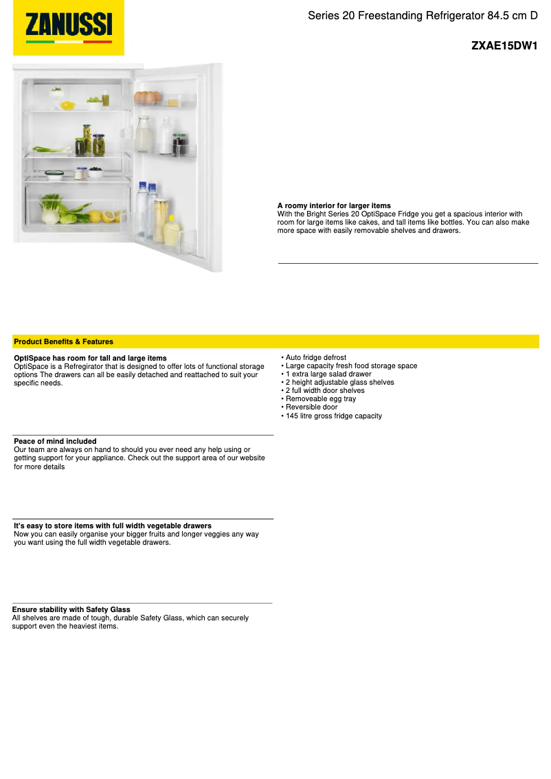 Image de la première page du manuel de l'appareil ZXAE15DW1