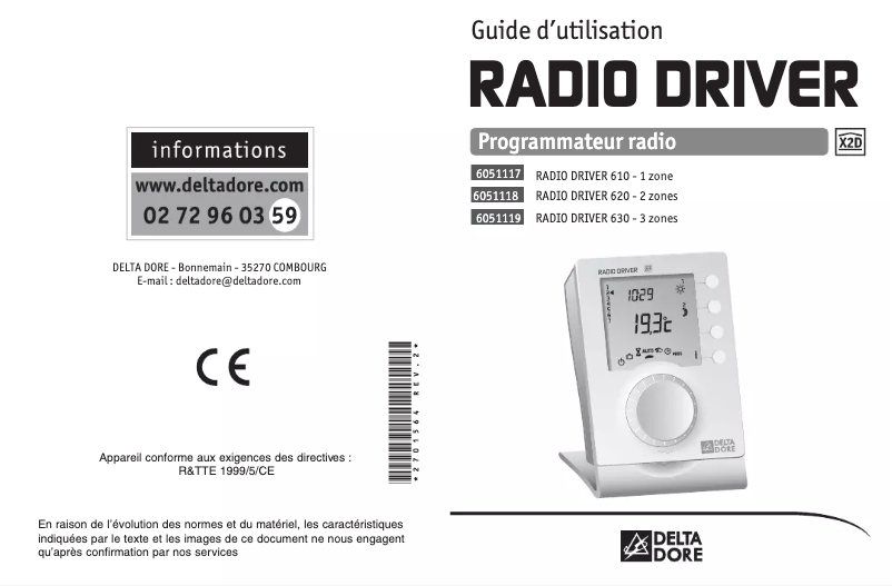 Page 1 de la notice Manuel utilisateur Delta Dore Radio Driver 610