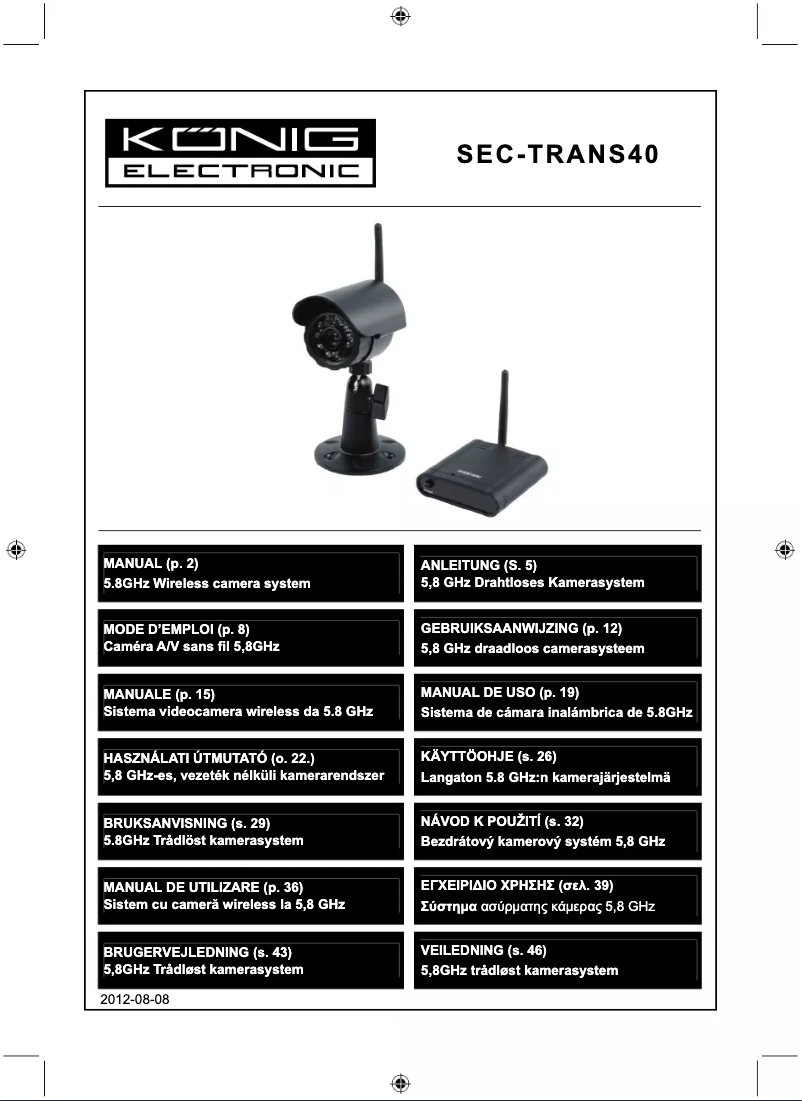 Image de la première page du manuel de l'appareil SEC-TRANS40