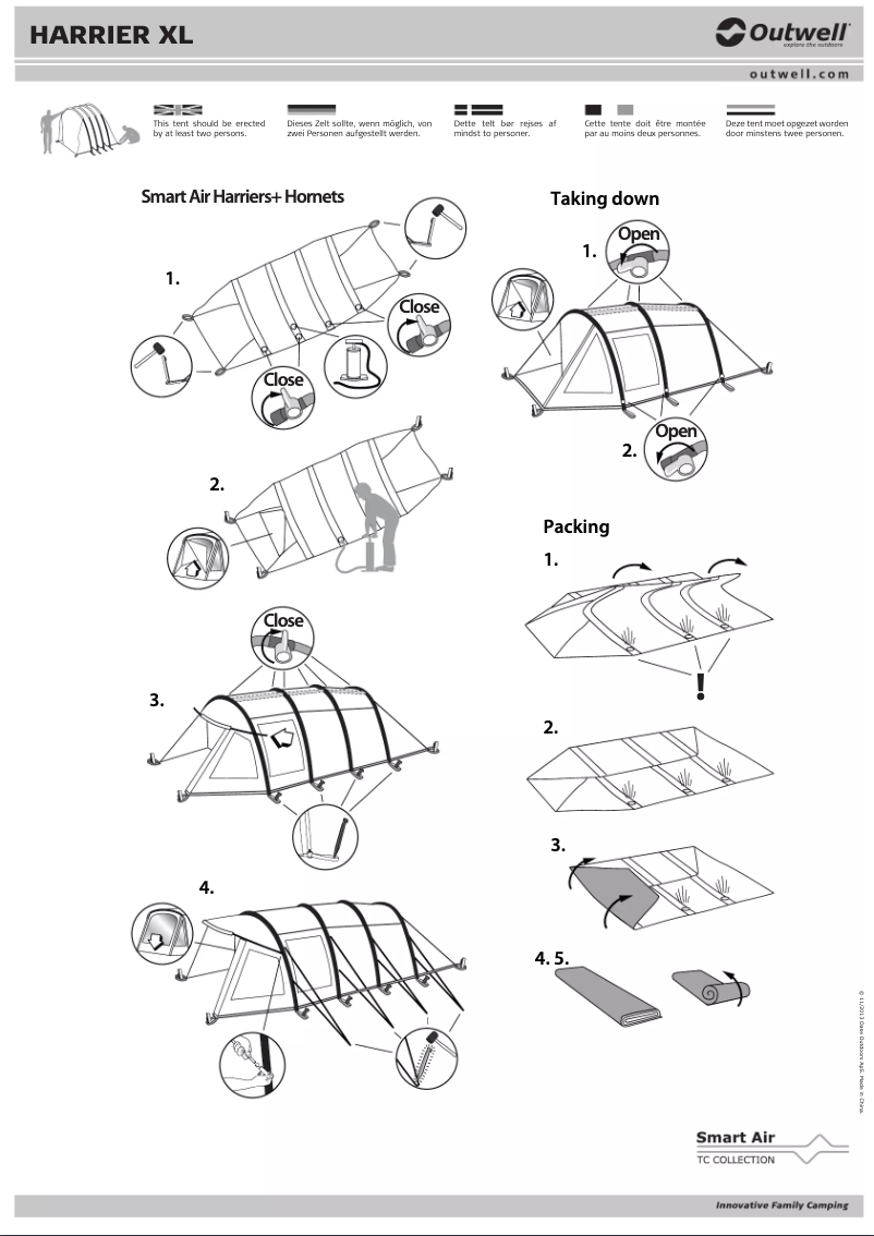 Page 1 de la notice Manuel utilisateur Outwell Harrier XL Smart Air