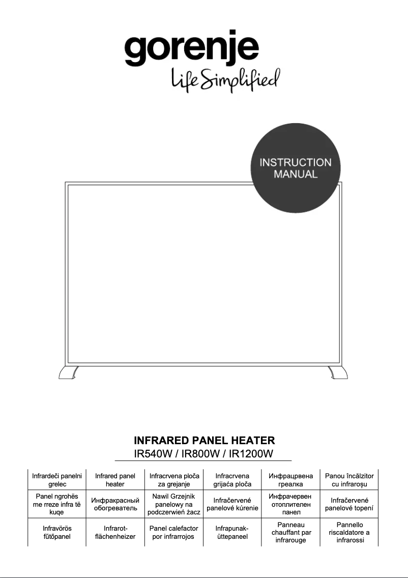 Page n°1 - Manuel utilisateur Gorenje IR540W