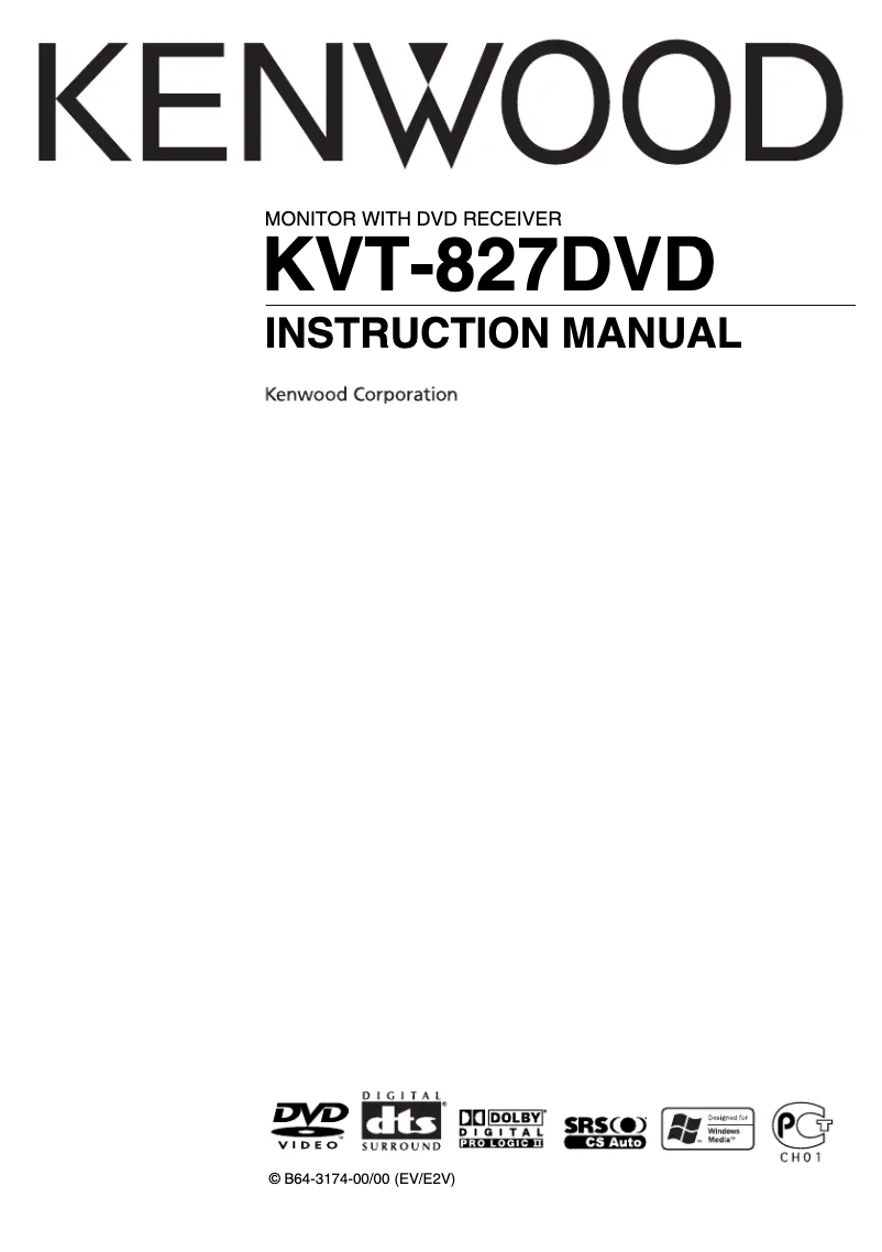 Page 1 de la notice Manuel utilisateur Kenwood KVT-827DVDY