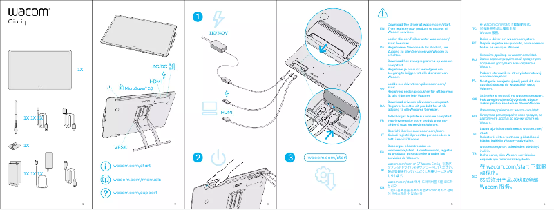Page 1 de la notice Manuel utilisateur Wacom Cintiq 22