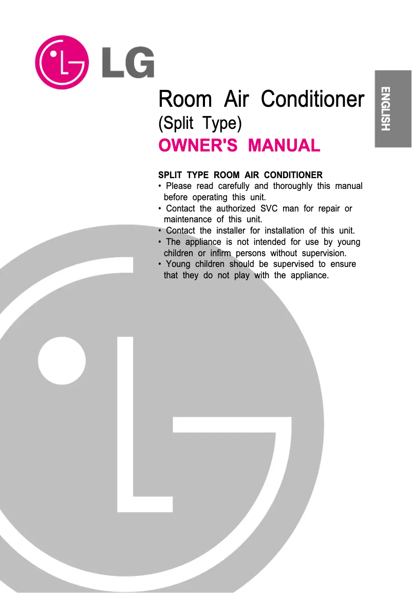 Page 1 de la notice Manuel utilisateur LG TSUC092YDA0