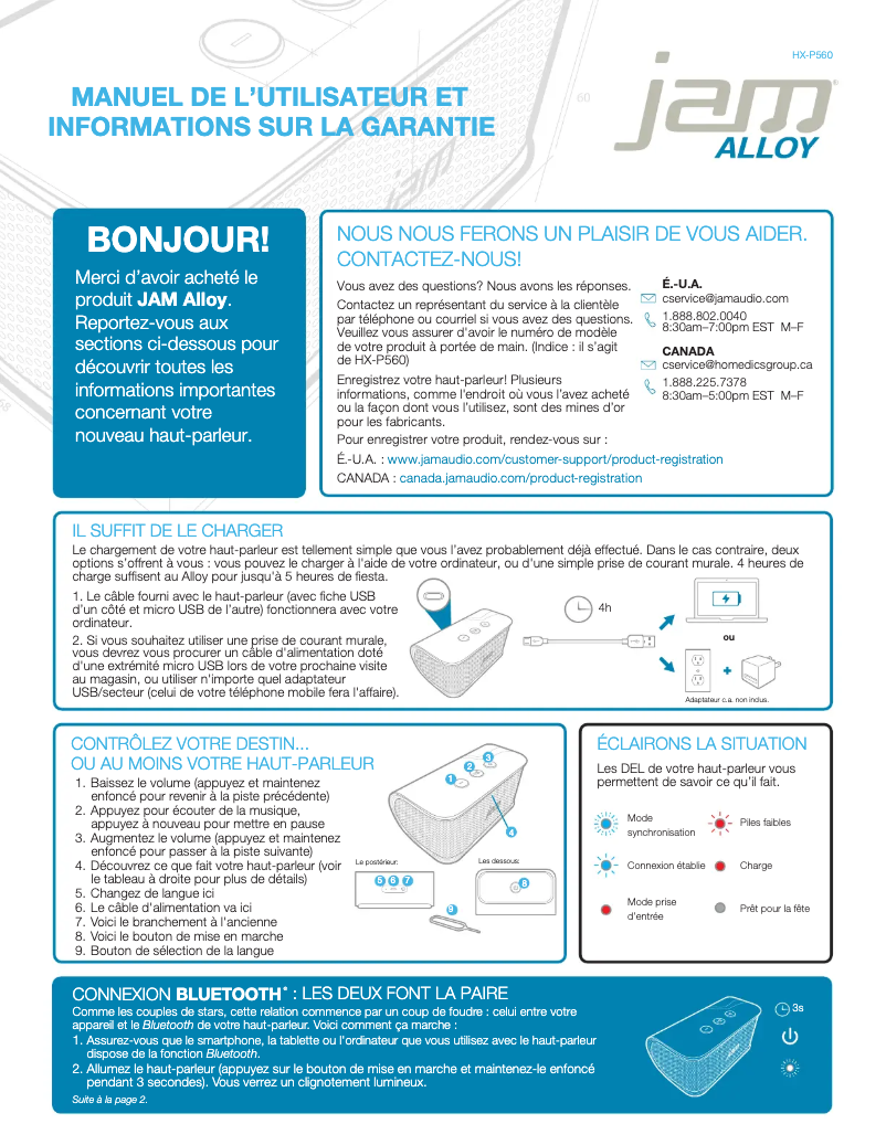 Image de la première page du manuel de l'appareil Alloy HX-P560