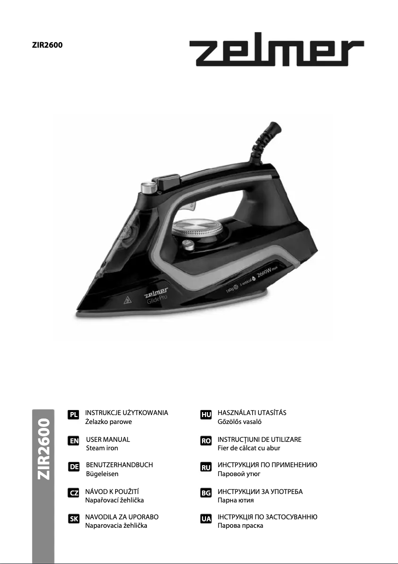 Page 1 de la notice Manuel utilisateur Zelmer GlidePro ZIR2600