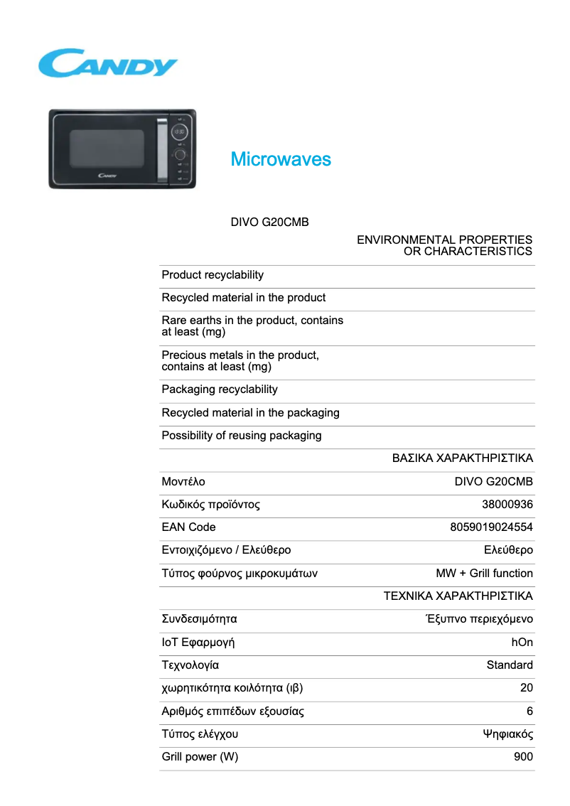 Image de la première page du manuel de l'appareil Divo G20CMB