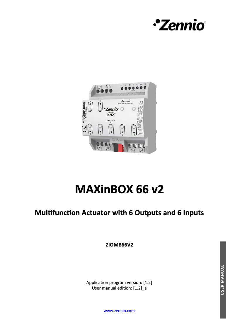 Page n°1 - Manuel utilisateur Zennio MAXinBOX 66 v2