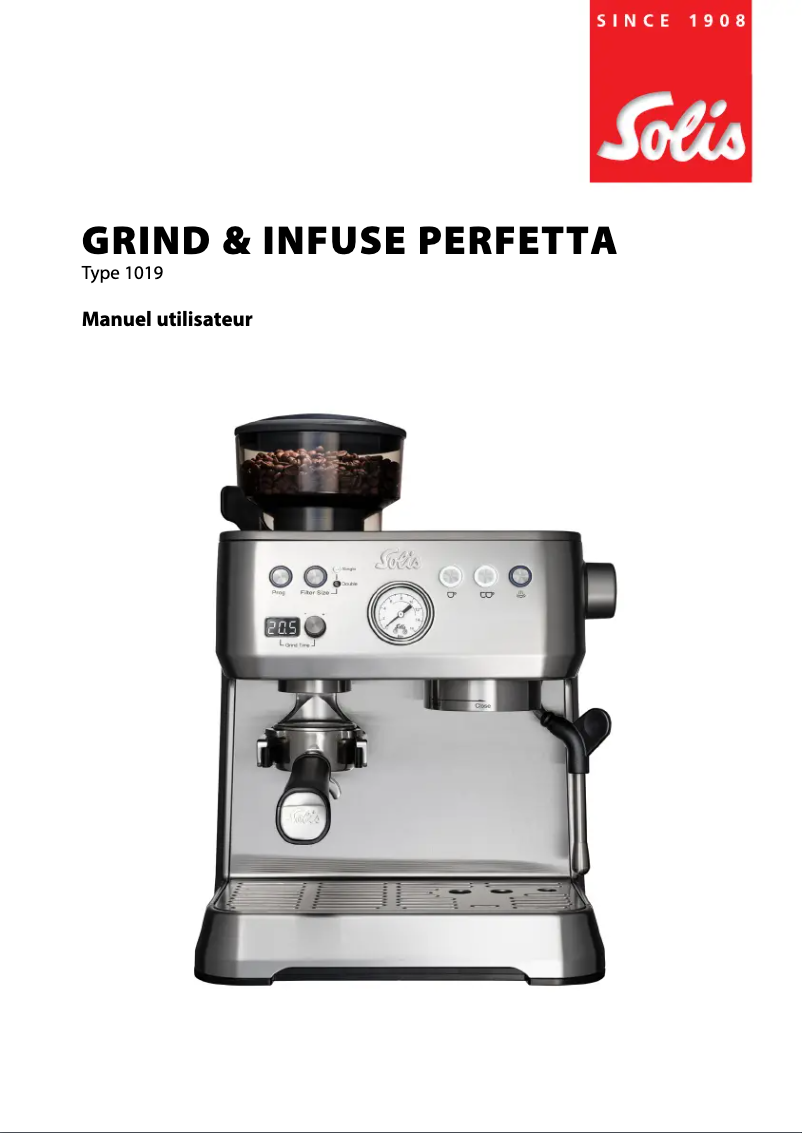 Page n°1 - Manuel utilisateur Solis Grind & Infuse Perfetta 1019