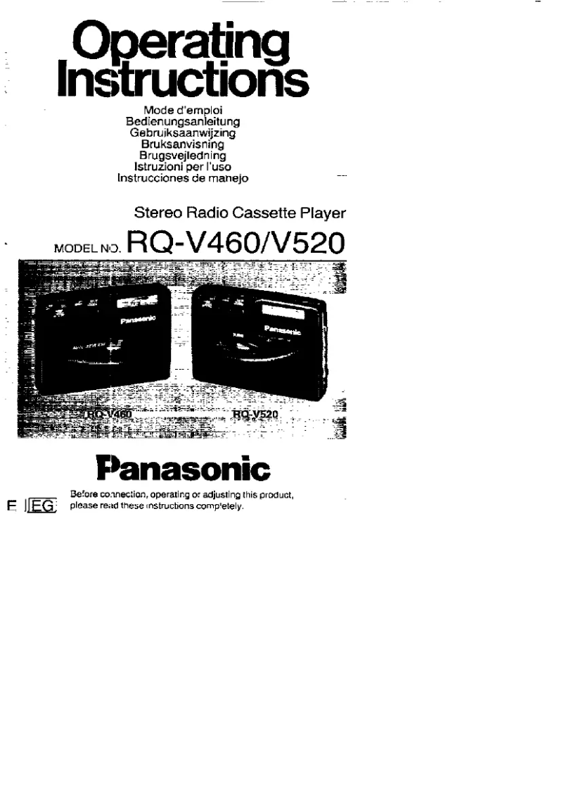 Page n°1 - Manuel utilisateur Panasonic RQ-V460