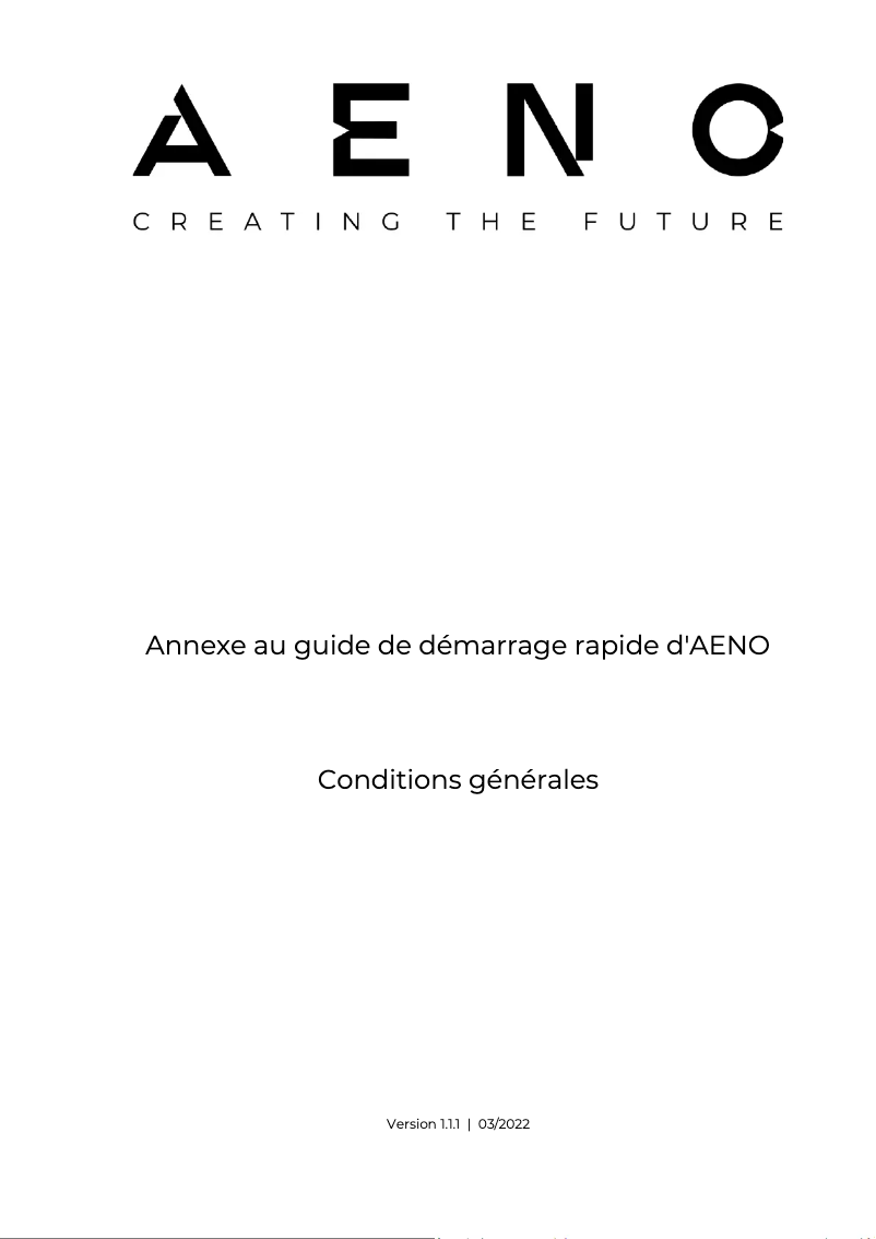 Page 1 de la notice Manuel utilisateur AENO AP4