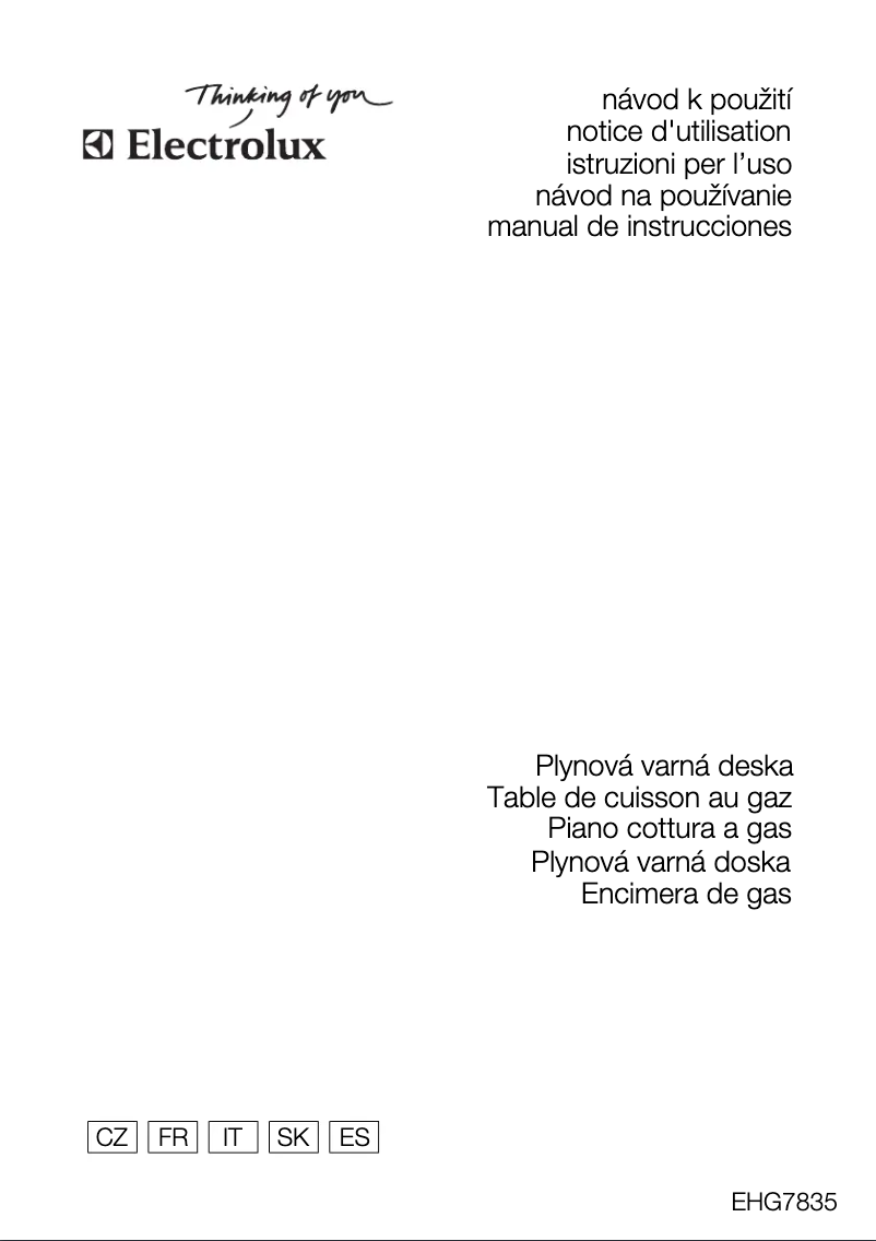 Page 1 de la notice Manuel utilisateur Electrolux EHG7835X