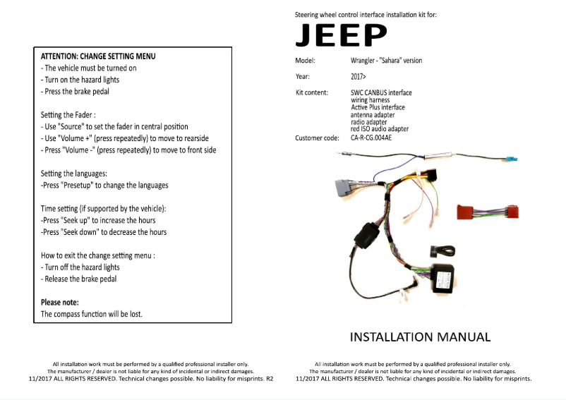 Page 1 de la notice Manuel utilisateur Pioneer CA-R-CG.004AE