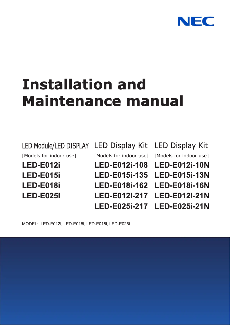 Image de la première page du manuel de l'appareil LED-E025I