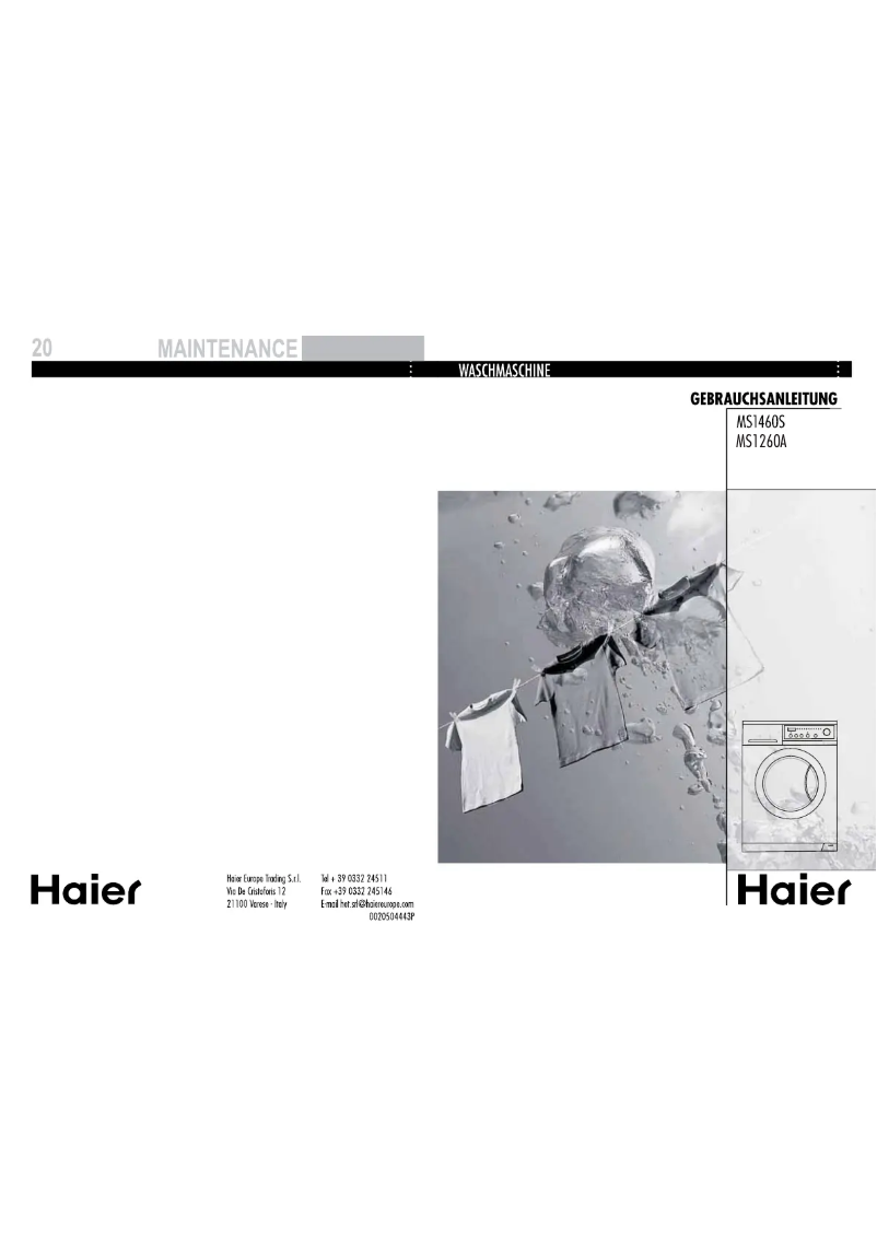 Image de la première page du manuel de l'appareil MS1260A