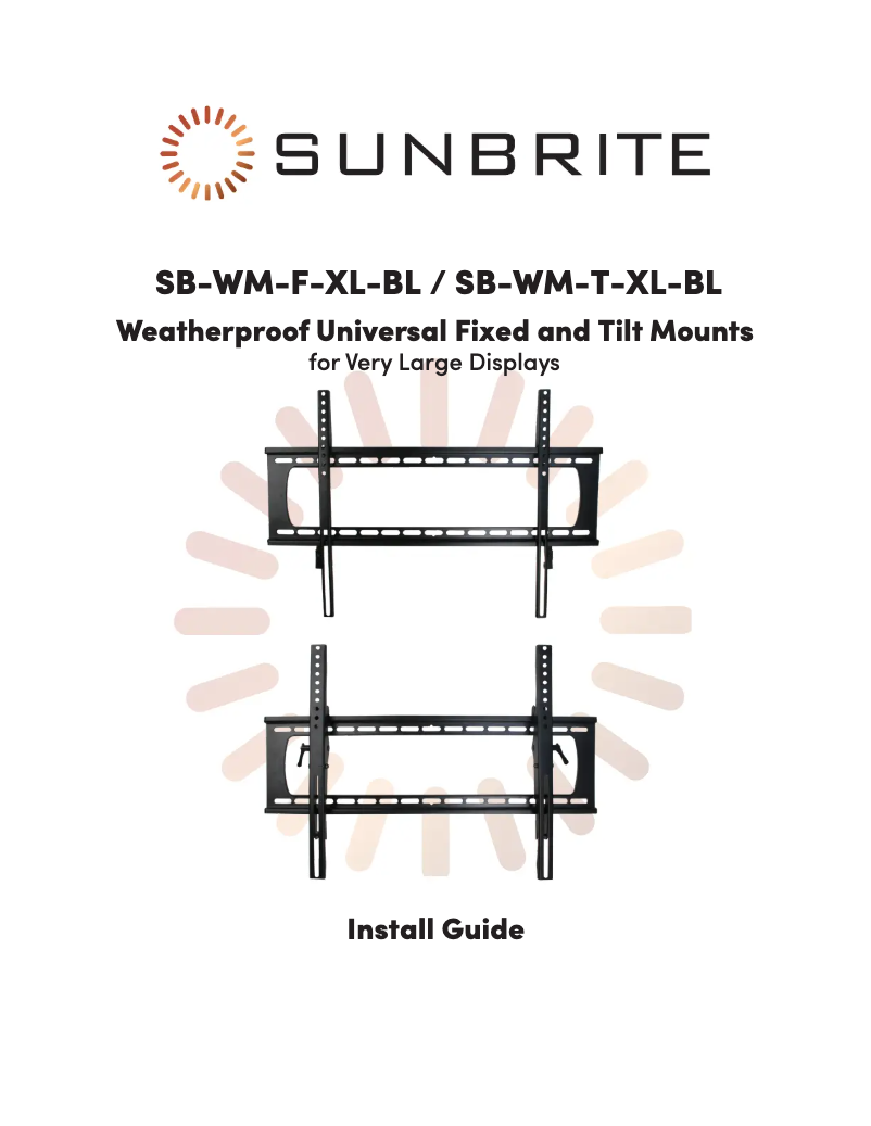 Page 1 de la notice Manuel utilisateur SunBriteTV SB-WM-T-XL-BLK