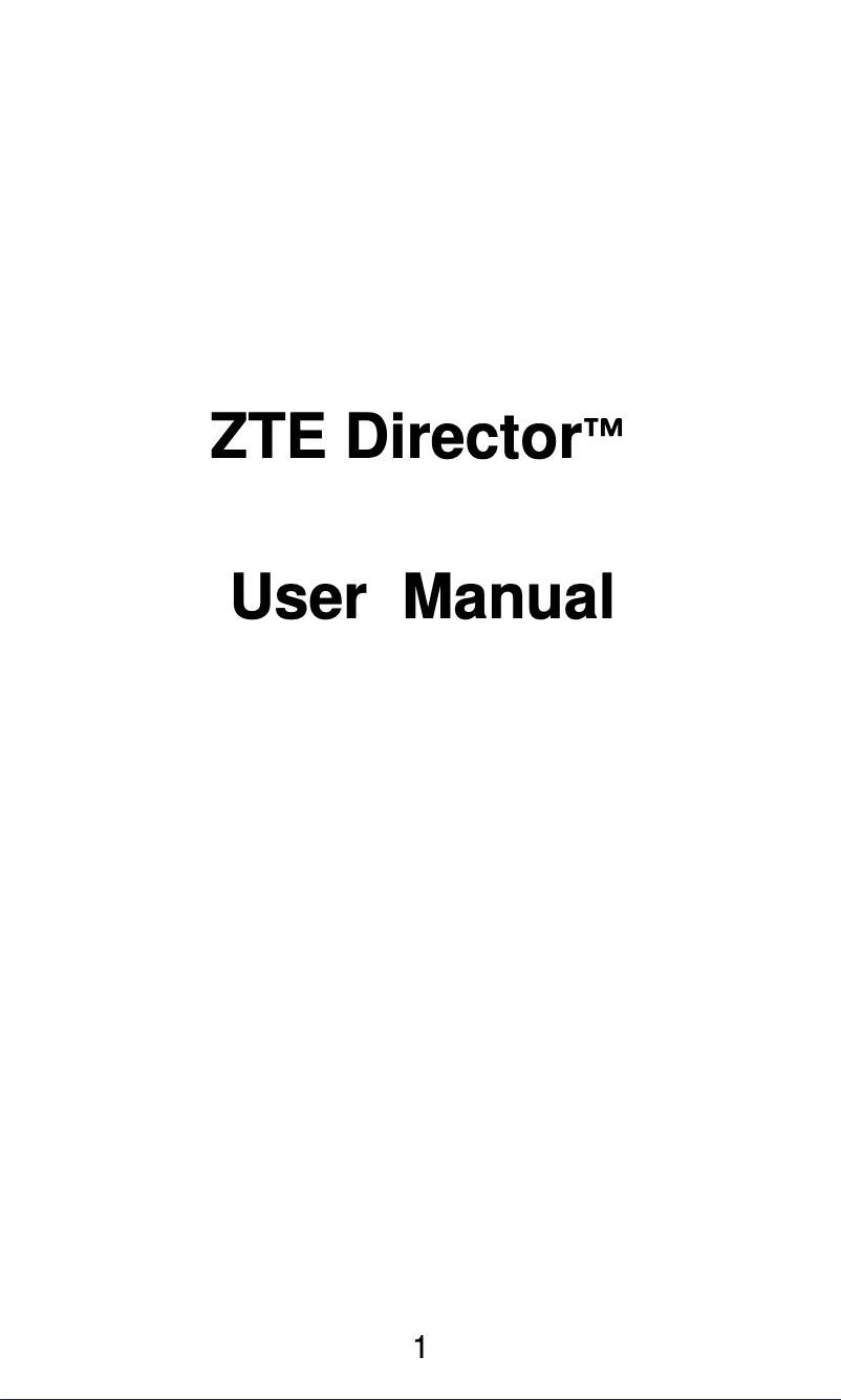 Page 1 de la notice Manuel utilisateur ZTE Director