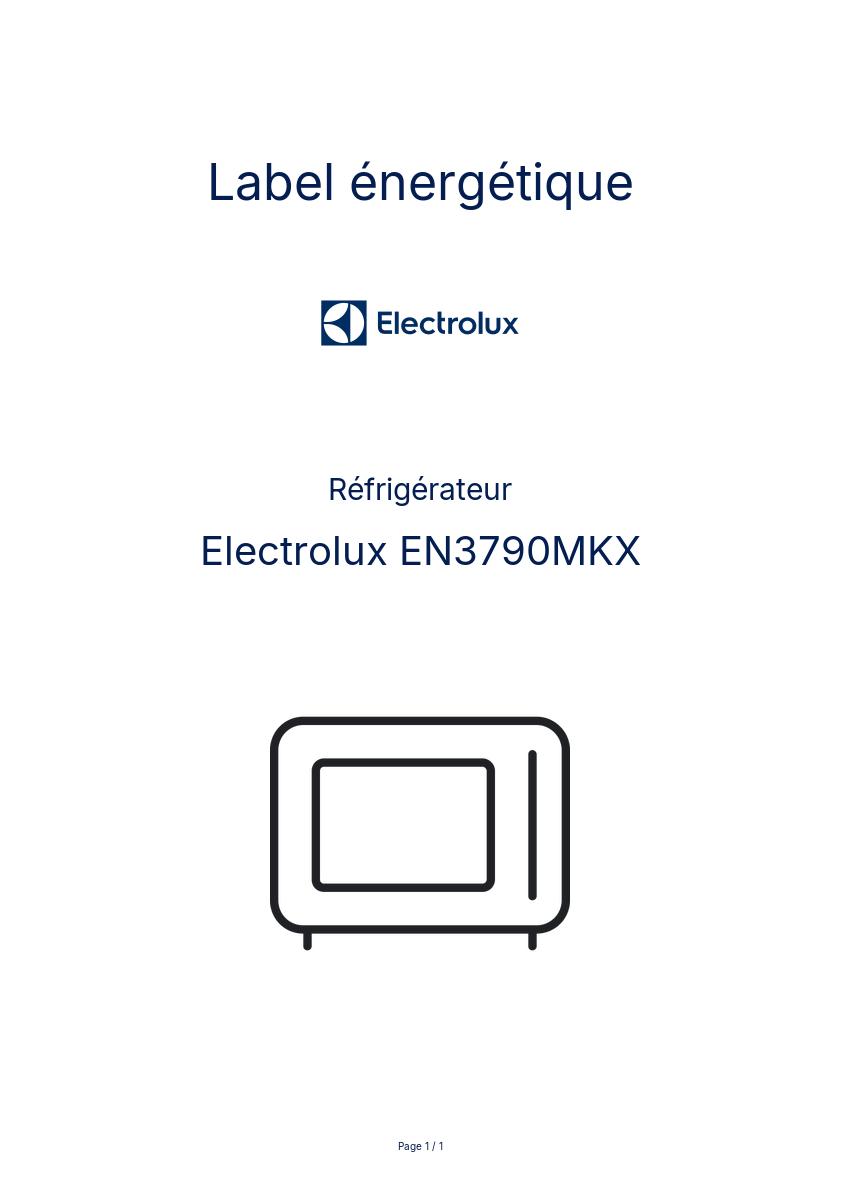 Image de la première page du manuel de l'appareil EN3790MKX
