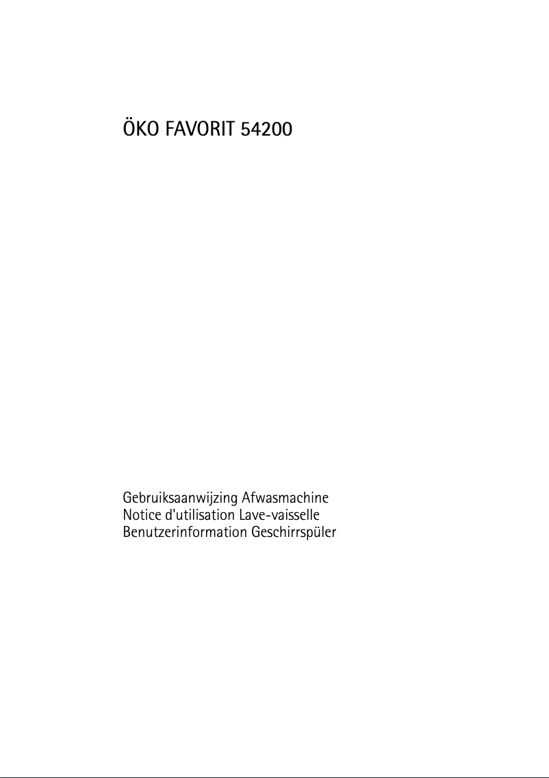 Image de la première page du manuel de l'appareil OKO Favorit F54200S