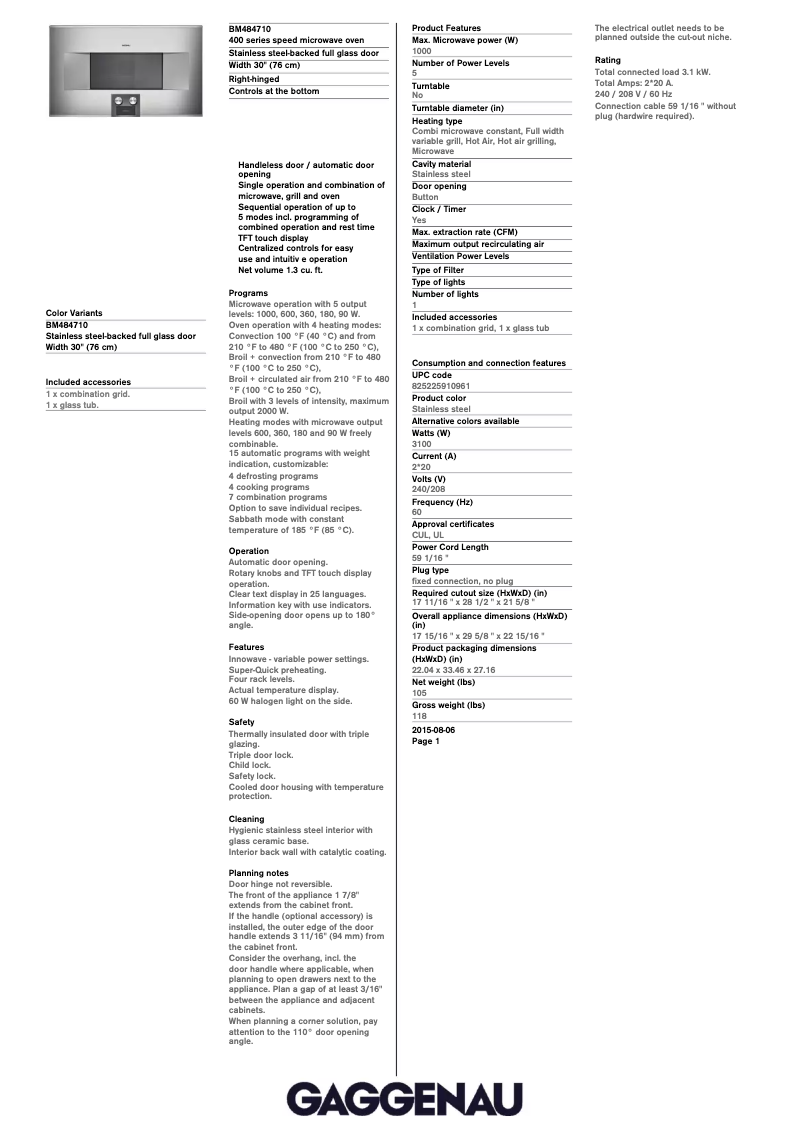 Imagen de la primera página del manual del dispositivo BM485710