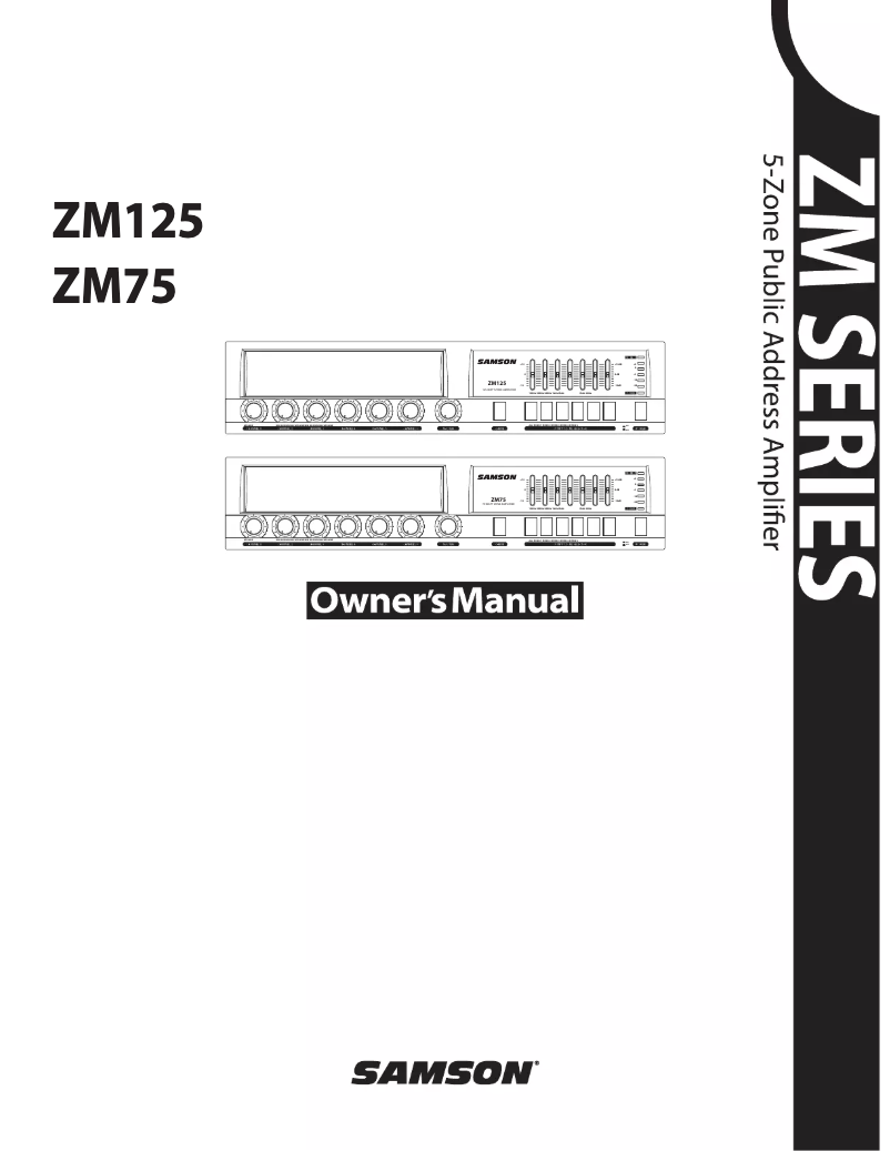 Page n°1 - Manuel utilisateur Samson ZM75