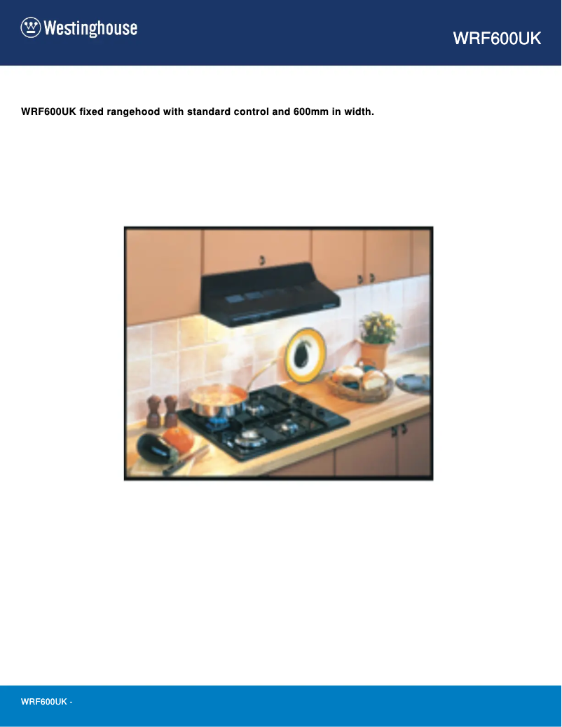 Page 1 de la notice Fiche technique Westinghouse WRF600UK